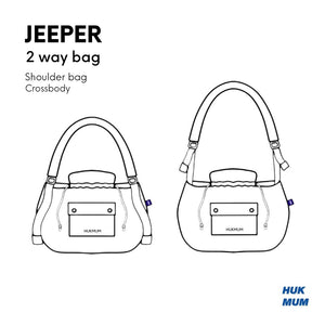 HUKMUM - JEEPER 2 ways bag: Shoulder bag / Crossbody (Black)