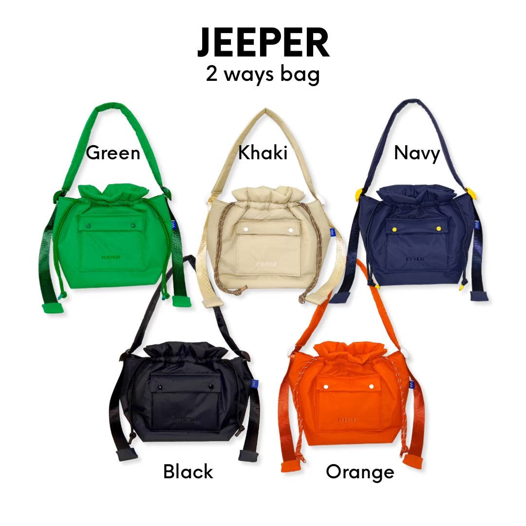 HUKMUM - JEEPER 2 ways bag: Shoulder bag / Crossbody (Green)