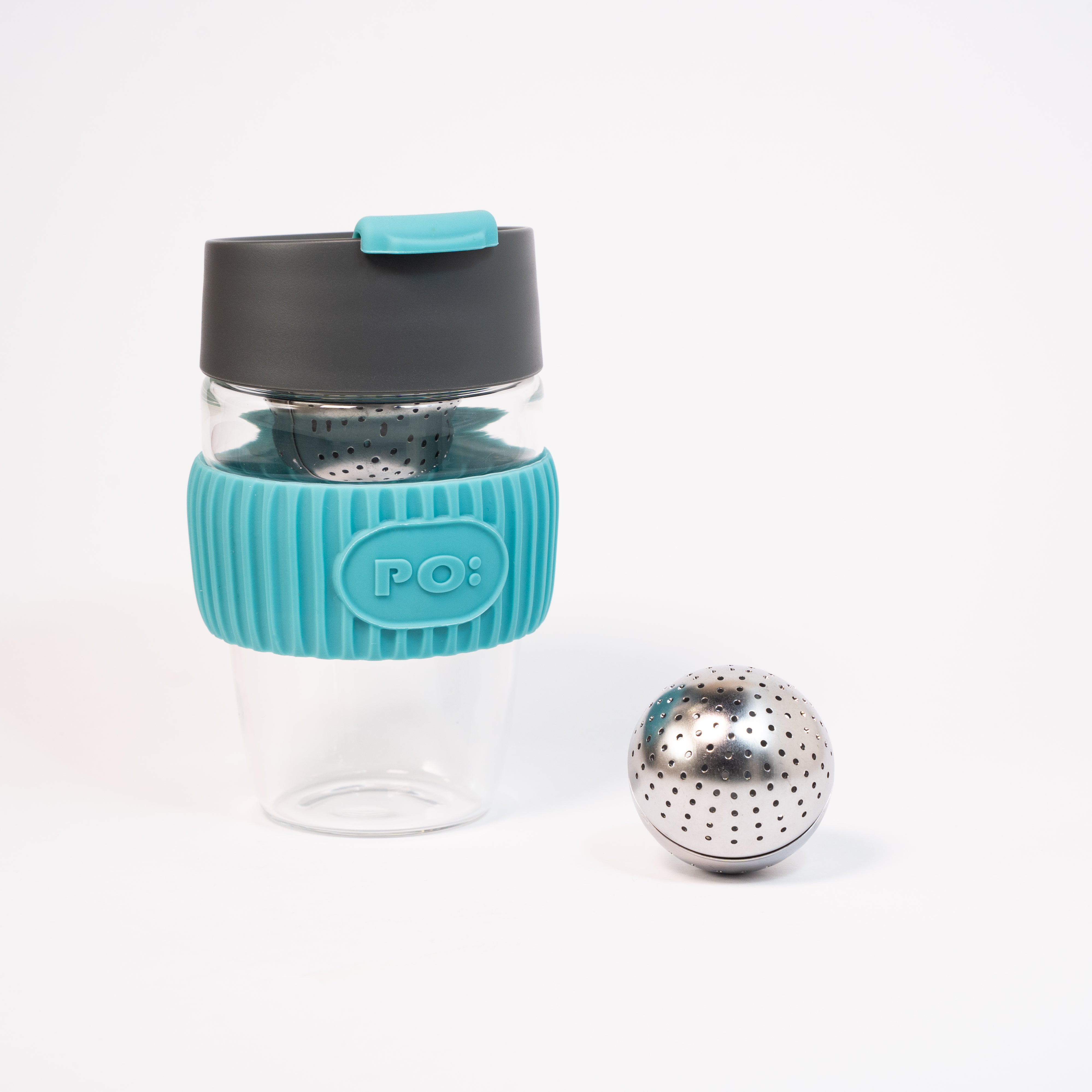 PO: Magical Magnetic Tea Tumbler Glass Tea Cup Tea Infuser (Blue)