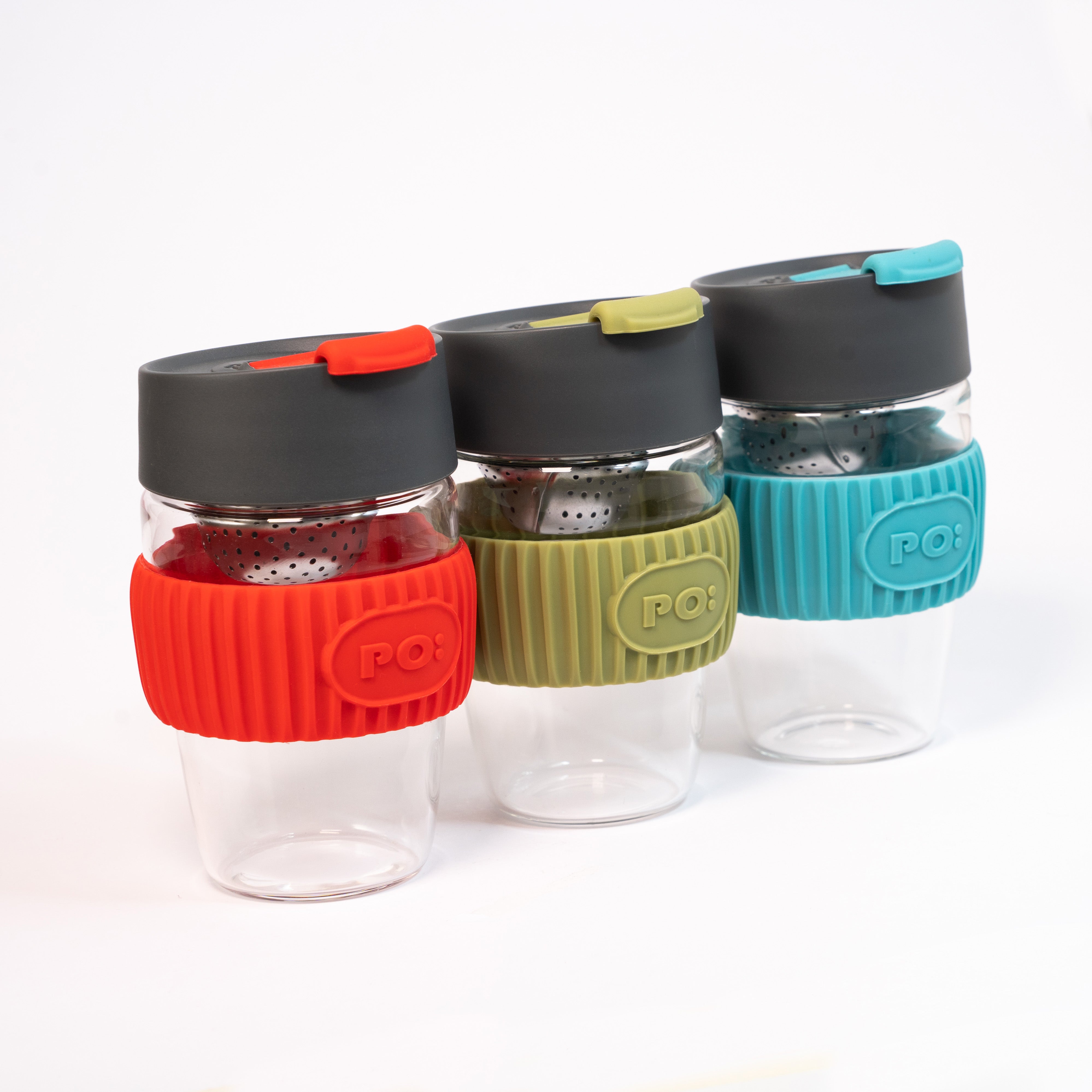 PO: Magical Magnetic Tea Tumbler Glass Tea Cup Tea Infuser (Red)