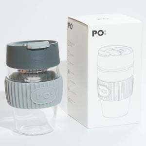PO: Magical Magnetic Tea Tumbler Glass Tea Cup Tea Infuser (Grey)