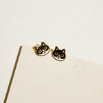 Load image into Gallery viewer, Little Oh - Stud Earrings (Tuxedo Cat)

