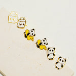 Load image into Gallery viewer, Little Oh - Stud Earrings (Panda with Duck Swimming Ring)
