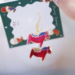 Load image into Gallery viewer, Little Oh - Dropped Earrings (Retro Torjan Horse)
