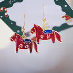 Load image into Gallery viewer, Little Oh - Dropped Earrings (Snowflakes Torjan Horse)
