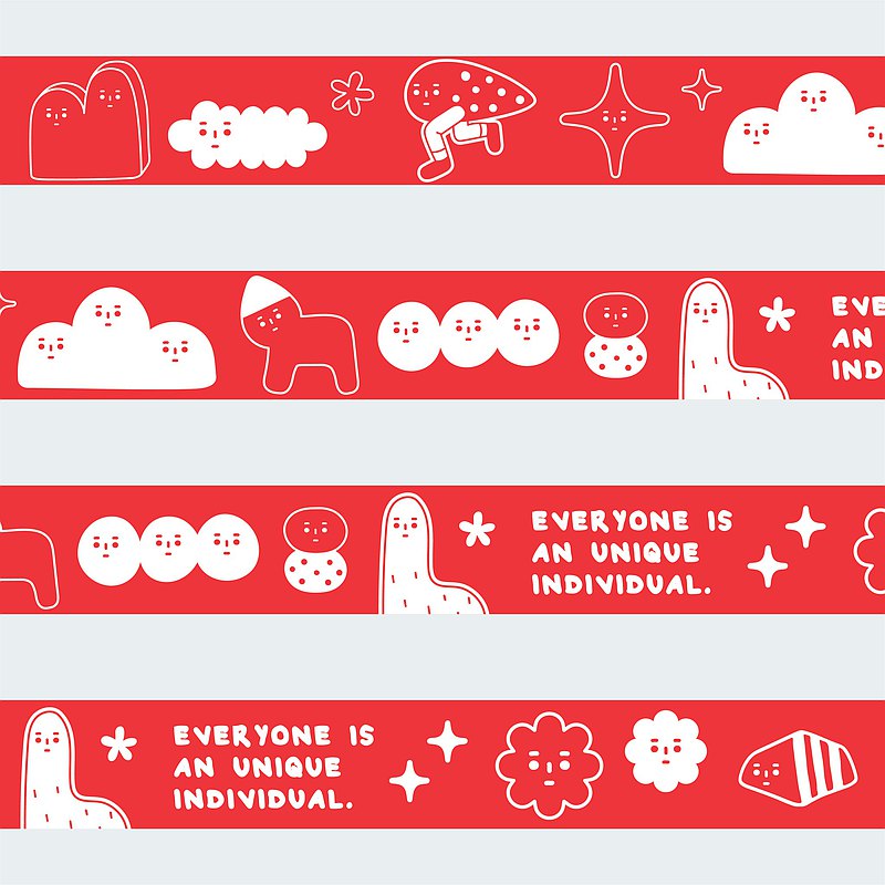 The Weird Things - Washi Tape (Unique Inividuals in Red)