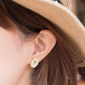 Little Oh - Stud Earrings (Samoyed)