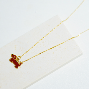 Little Oh - Short Necklace (Brown Dachshund)