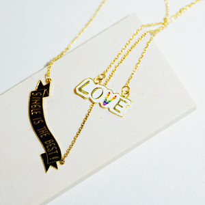 Little Oh - Short Necklace (Rainbow White Love)