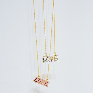 Little Oh - Short Necklace (Rainbow Pink Love)