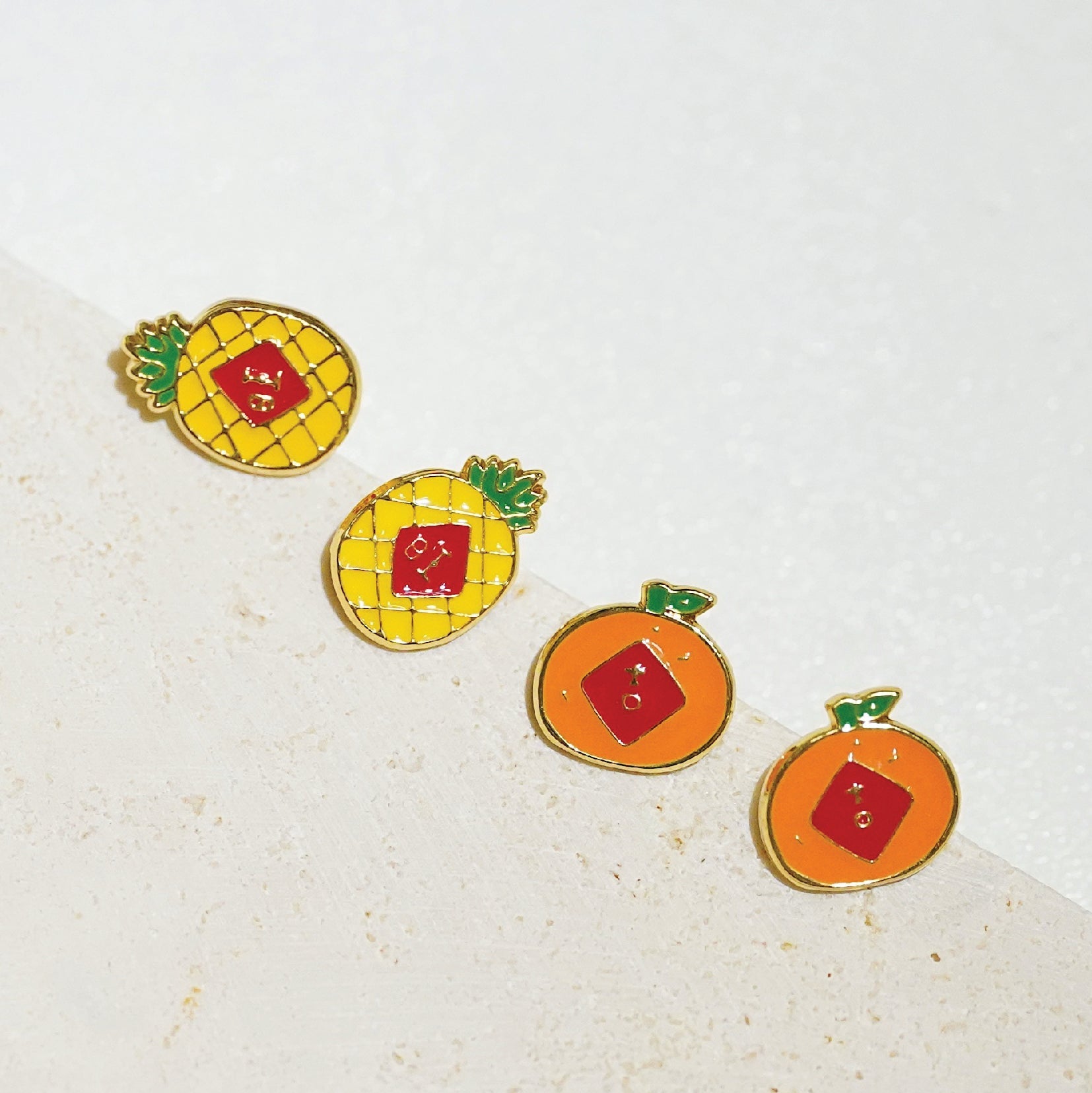 Little Oh - Stud Earrings (Huat Lah: Orange)