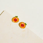 Load image into Gallery viewer, Little Oh - Stud Earrings (Huat Lah: Orange)
