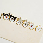Load image into Gallery viewer, Little Oh - Stud Earrings (Samoyed)
