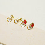 Load image into Gallery viewer, Little Oh - Stud Earrings (Christmas - Yellow Hat Santa)
