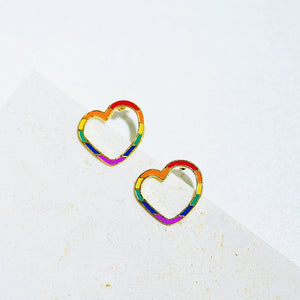 Little Oh - Stud Earrings (Rainbow Love)