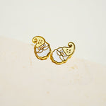 Load image into Gallery viewer, Little Oh - Stud Earrings (Christmas - Yellow Hat Santa)
