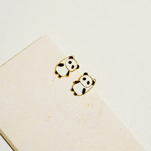 Little Oh - Stud Earrings (Hanging Panda)