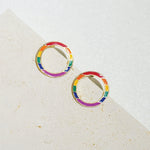 Load image into Gallery viewer, Little Oh - Stud Earrings (Rainbow Circle)
