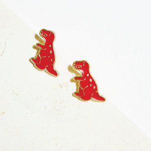 Little Oh - Stud Earrings (Red Rex)